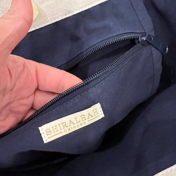 SHIRALEAH Canvas Embroidered Pickleball Paddles Large Tote Bag - Picture 8 of 10